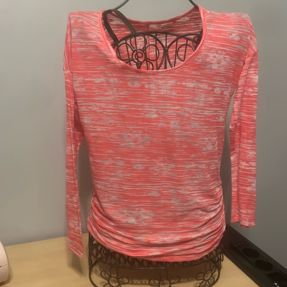 Maurice’s Coral & White long sleeve tee